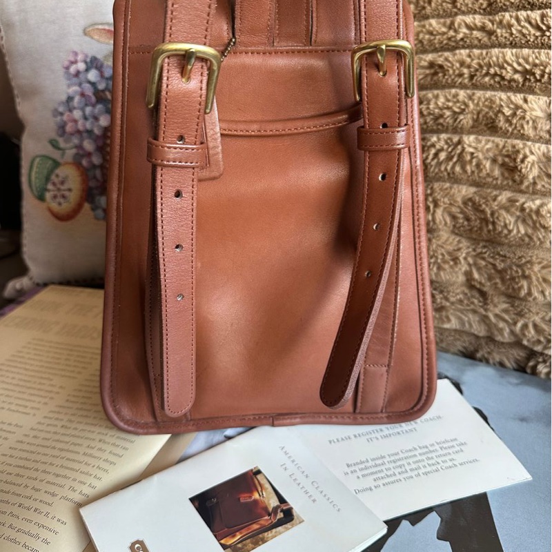 蔻馳 中古後背包 後背包 後背包 雙肩包 皮革 美式靈魂 中古  中古包背囊 經典款 迷你  美式復古 vintage coach mini backpack-11
