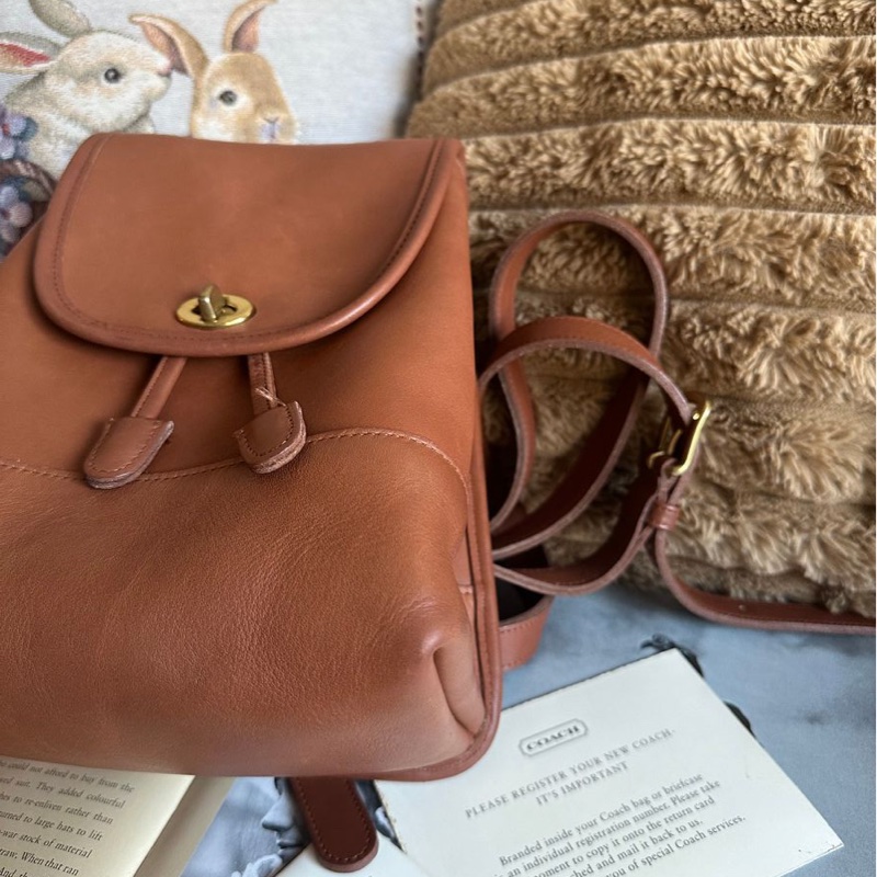 蔻馳 中古後背包 後背包 後背包 雙肩包 皮革 美式靈魂 中古  中古包背囊 經典款 迷你  美式復古 vintage coach mini backpack-13