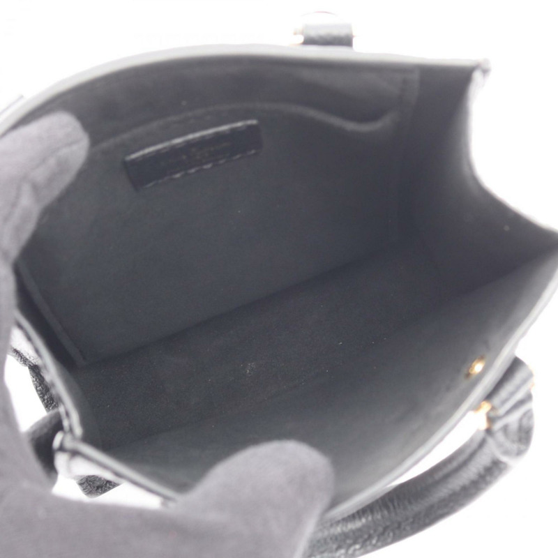 路易威登 Petite Sac Plat Bicolor 手提包，皮革，Monogram Empreinte 印花，女士，黑色/米色，M81416-2