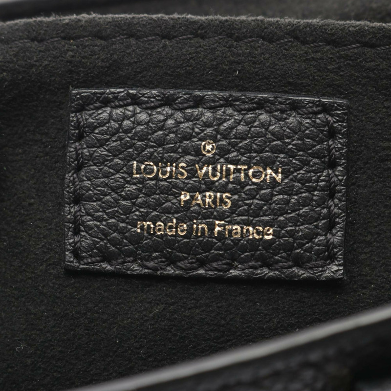 路易威登 Petite Sac Plat Bicolor 手提包，皮革，Monogram Empreinte 印花，女士，黑色/米色，M81416-3