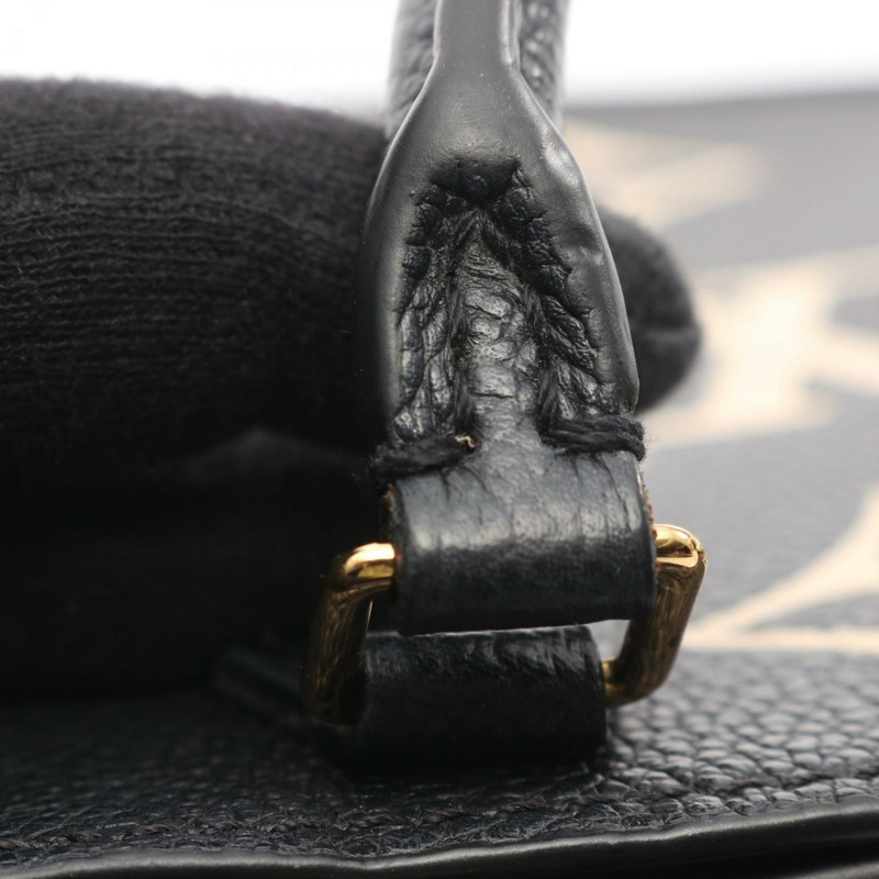 路易威登 Petite Sac Plat Bicolor 手提包，皮革，Monogram Empreinte 印花，女士，黑色/米色，M81416-6