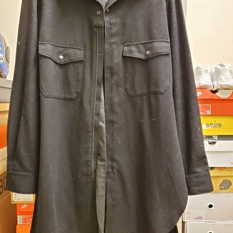 Y-3 YOHJI YAMAMOTO CLASSIC WOOL FLANNEL SHIRT BLACK GK4572 MEN