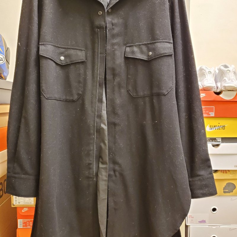 Y-3 YOHJI YAMAMOTO CLASSIC WOOL FLANNEL SHIRT BLACK GK4572 MEN-0