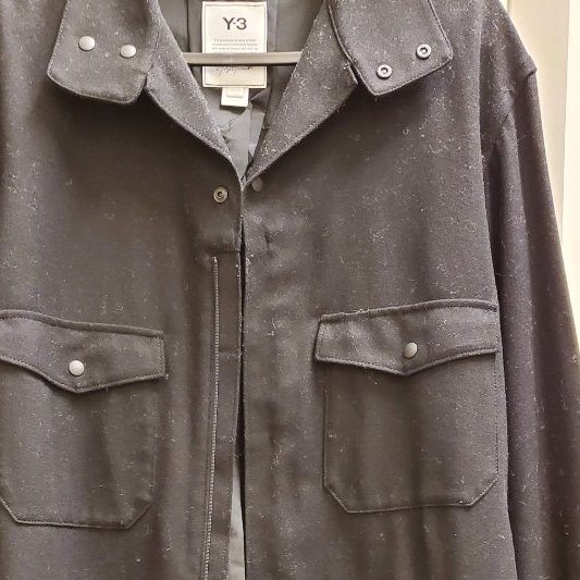 Y-3 YOHJI YAMAMOTO CLASSIC WOOL FLANNEL SHIRT BLACK GK4572 MEN-2