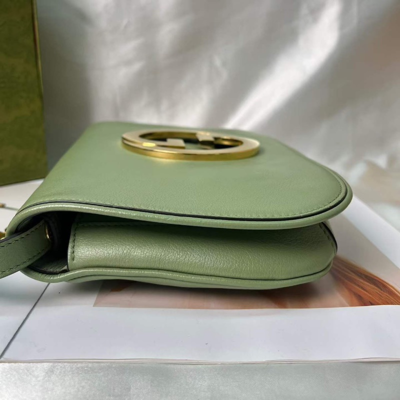 Gucci 綠色雙G金扣Blondie鏈條包 28x16 98新配件肩帶 塵袋-5