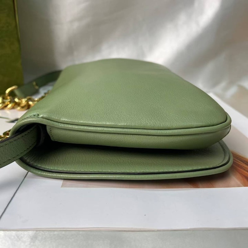 Gucci 綠色雙G金扣Blondie鏈條包 28x16 98新配件肩帶 塵袋-7