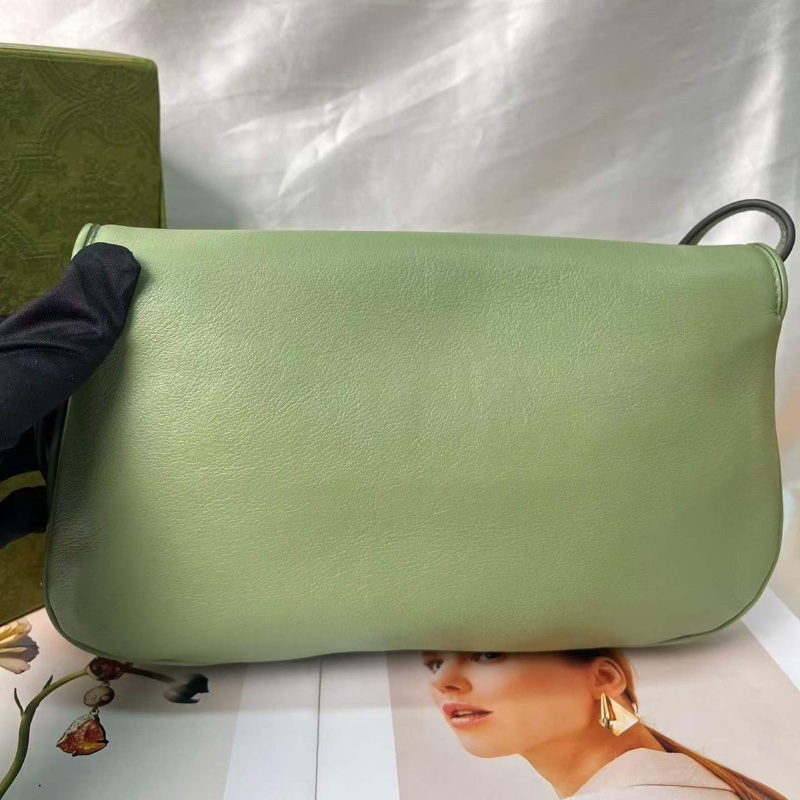 Gucci 綠色雙G金扣Blondie鏈條包 28x16 98新配件肩帶 塵袋-9