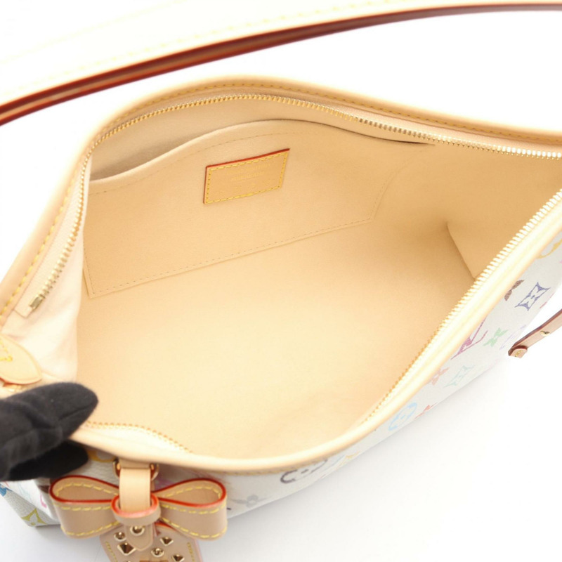 路易威登 LV x TM Carryall EW 單肩手提包,塗層帆布和皮革,Monogram Multicolor 圖案,女士款,白色 (M27578)-2