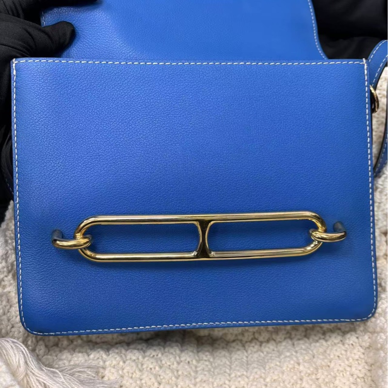 🌈Hermes💙Roulis 23💙藍色金扣🌈98新🌟Evercolor皮🌟豬鼻子🌟愛馬仕🌟-2