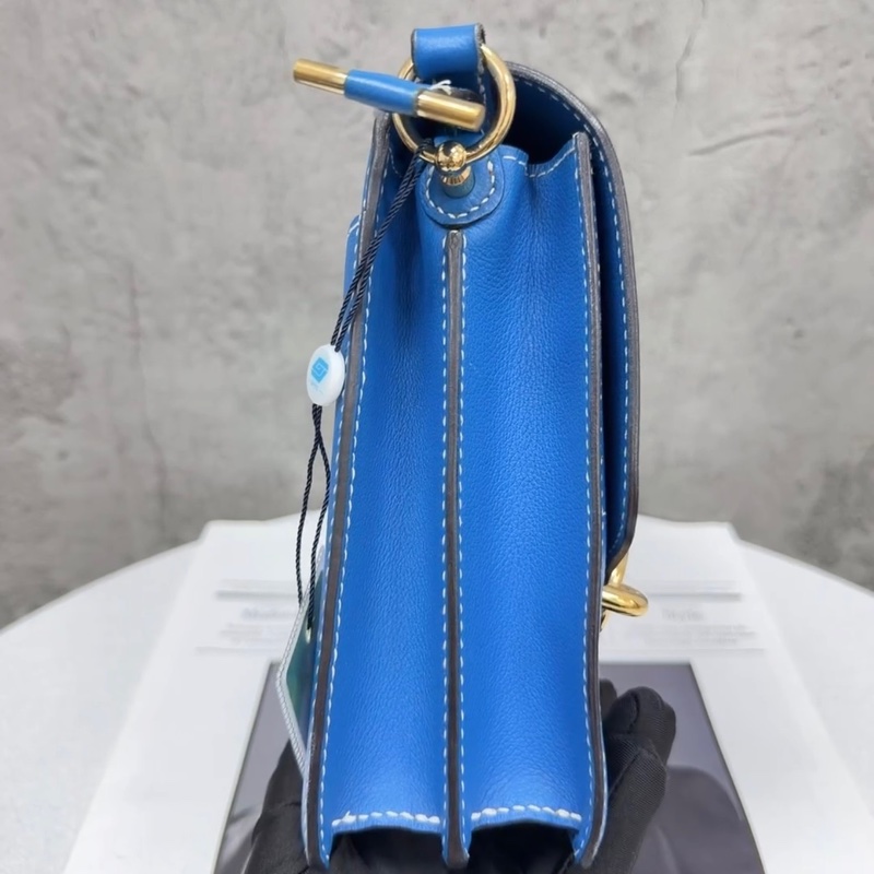 🌈Hermes💙Roulis 23💙藍色金扣🌈98新🌟Evercolor皮🌟豬鼻子🌟愛馬仕🌟-4