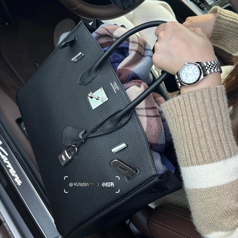 #全網最低鉑金包 #免配貨🔥 愛馬仕黑銀Birkin35 Togo皮🈶鎖具-3