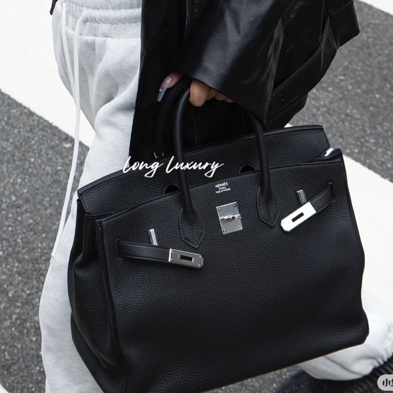 #全網最低鉑金包 #免配貨🔥 愛馬仕黑銀Birkin35 Togo皮🈶鎖具-5