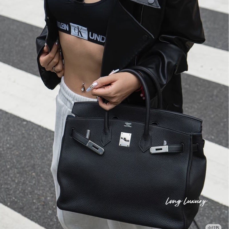 #全網最低鉑金包 #免配貨🔥 愛馬仕黑銀Birkin35 Togo皮🈶鎖具-6