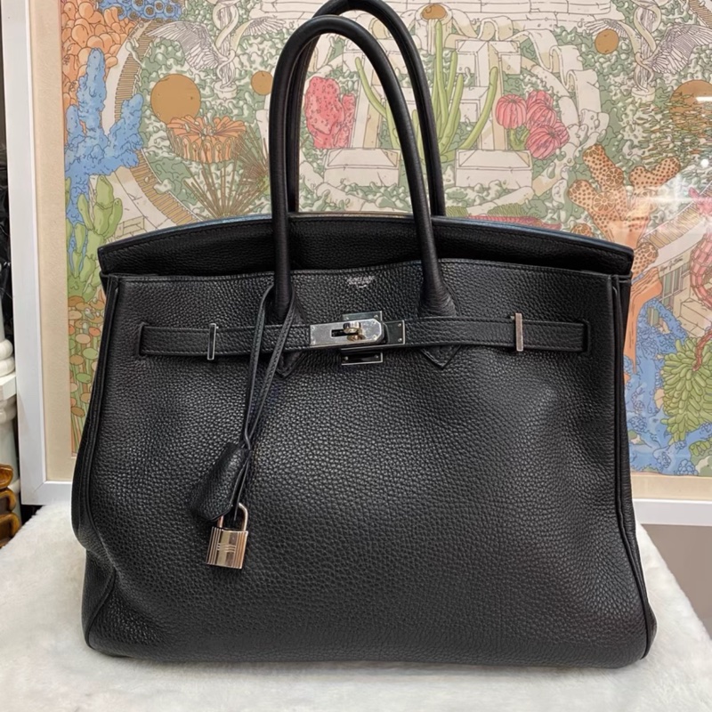 #全網最低鉑金包 #免配貨🔥 愛馬仕黑銀Birkin35 Togo皮🈶鎖具-9