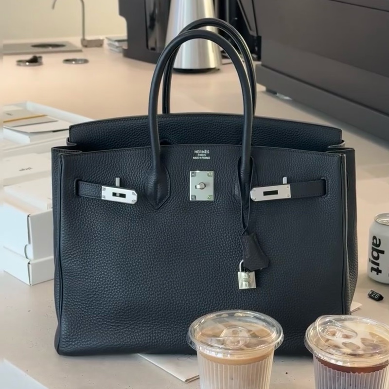 #全網最低鉑金包 #免配貨🔥 愛馬仕黑銀Birkin35 Togo皮🈶鎖具-0