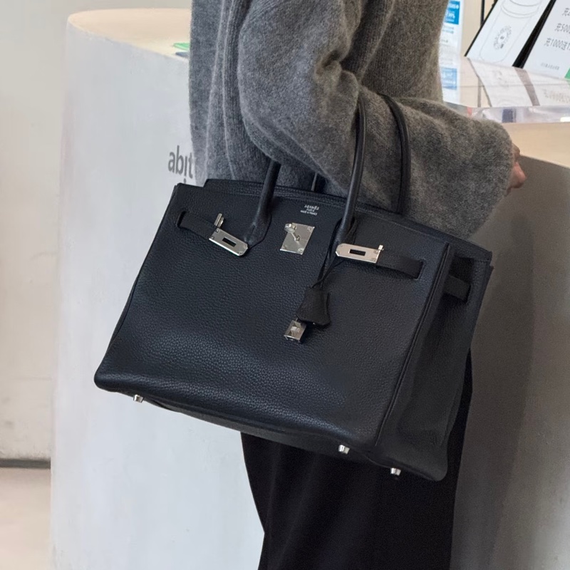 #全網最低鉑金包 #免配貨🔥 愛馬仕黑銀Birkin35 Togo皮🈶鎖具-1