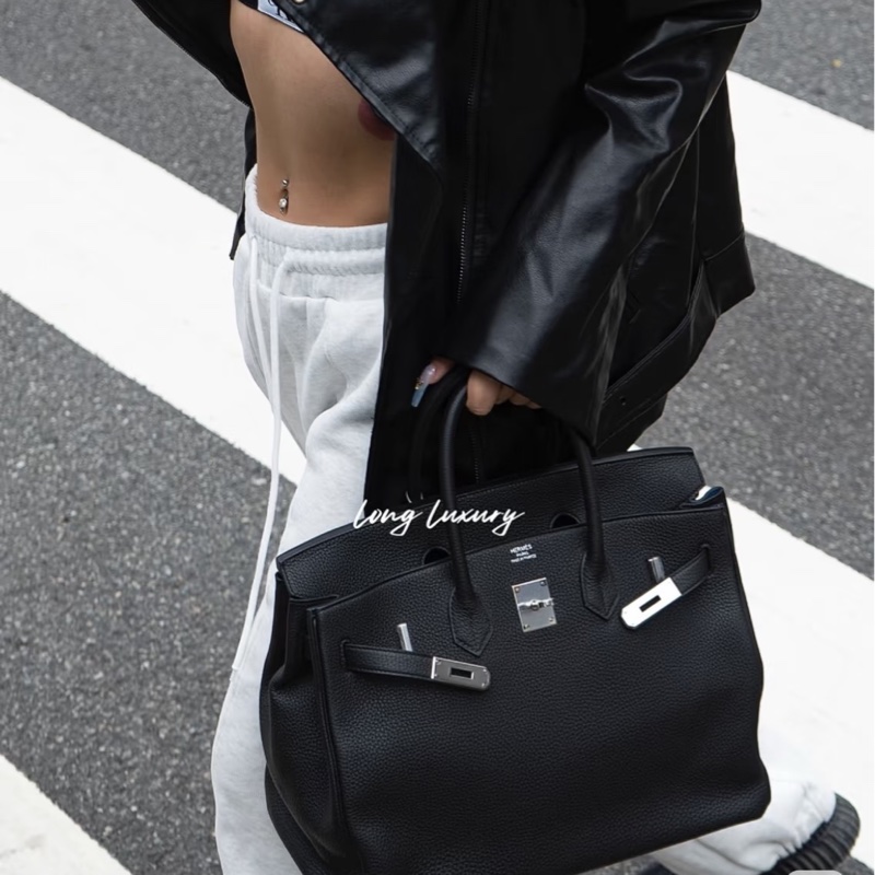 #全網最低鉑金包 #免配貨🔥 愛馬仕黑銀Birkin35 Togo皮🈶鎖具-5