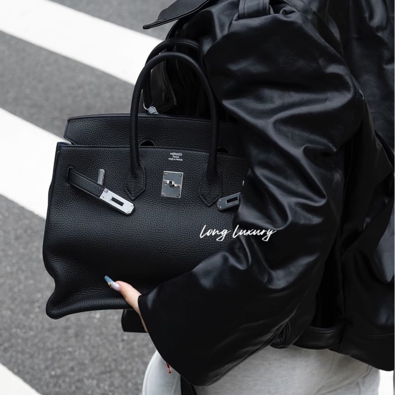 #全網最低鉑金包 #免配貨🔥 愛馬仕黑銀Birkin35 Togo皮🈶鎖具-6