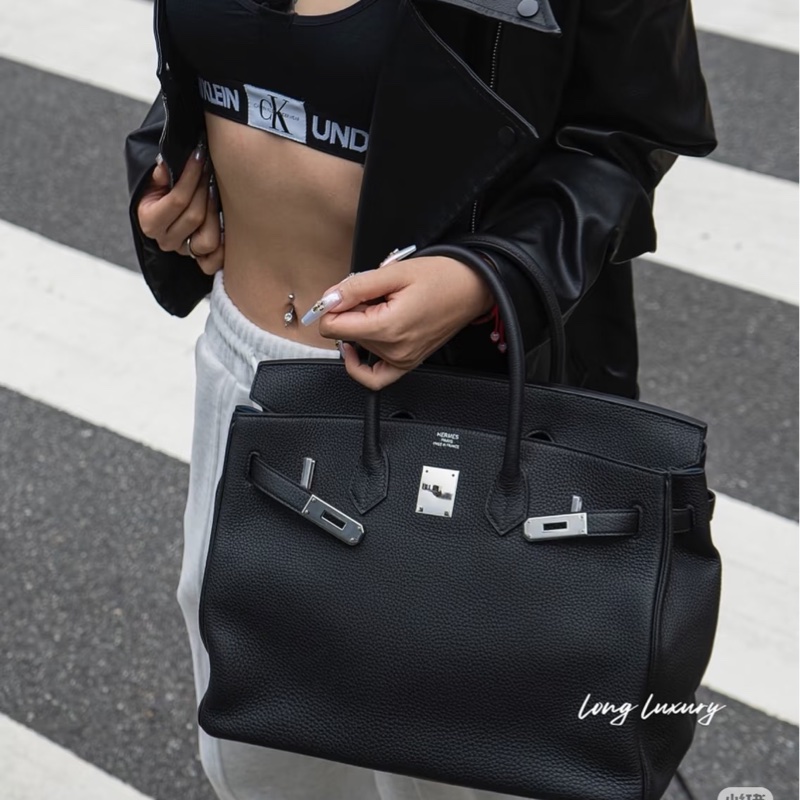 #全網最低鉑金包 #免配貨🔥 愛馬仕黑銀Birkin35 Togo皮🈶鎖具-7