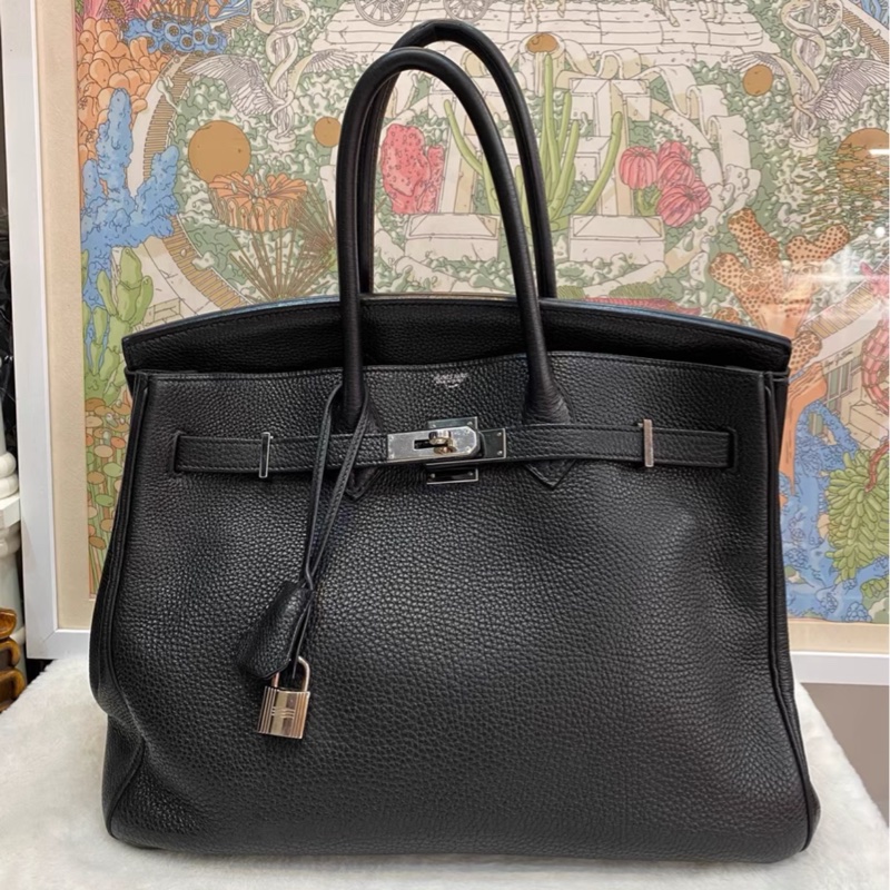 #全網最低鉑金包 #免配貨🔥 愛馬仕黑銀Birkin35 Togo皮🈶鎖具-9