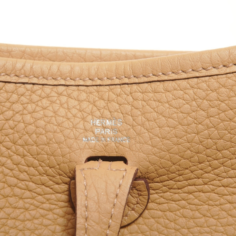 愛馬仕 Evelyne TPM Taurillon 皮革肩背包，B 印記，米色-8