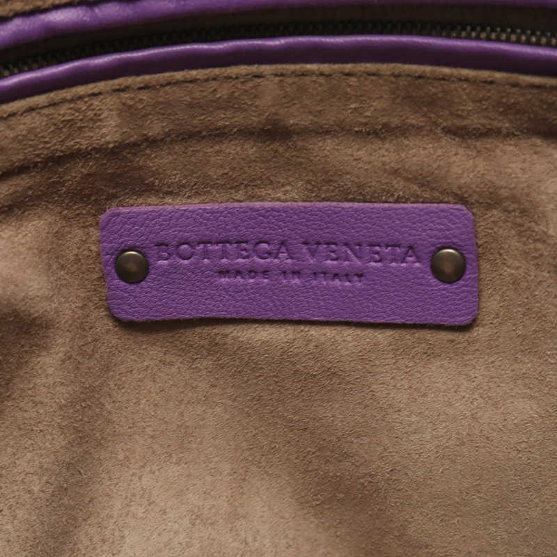 BOTTEGA VENETA Nodini Intrecciato 肩斜背包 皮革 紫色 二手-3