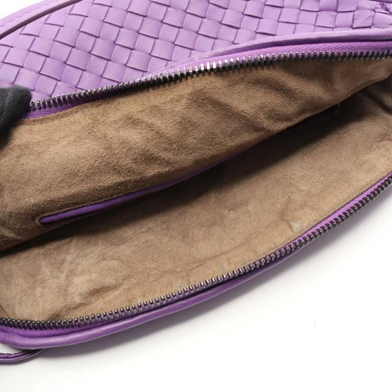 BOTTEGA VENETA Nodini Intrecciato 肩斜背包 皮革 紫色 二手-4