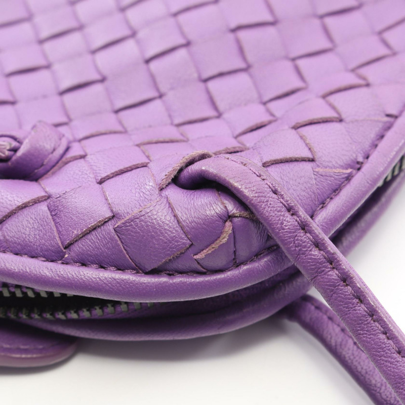 BOTTEGA VENETA Nodini Intrecciato 肩斜背包 皮革 紫色 二手-6