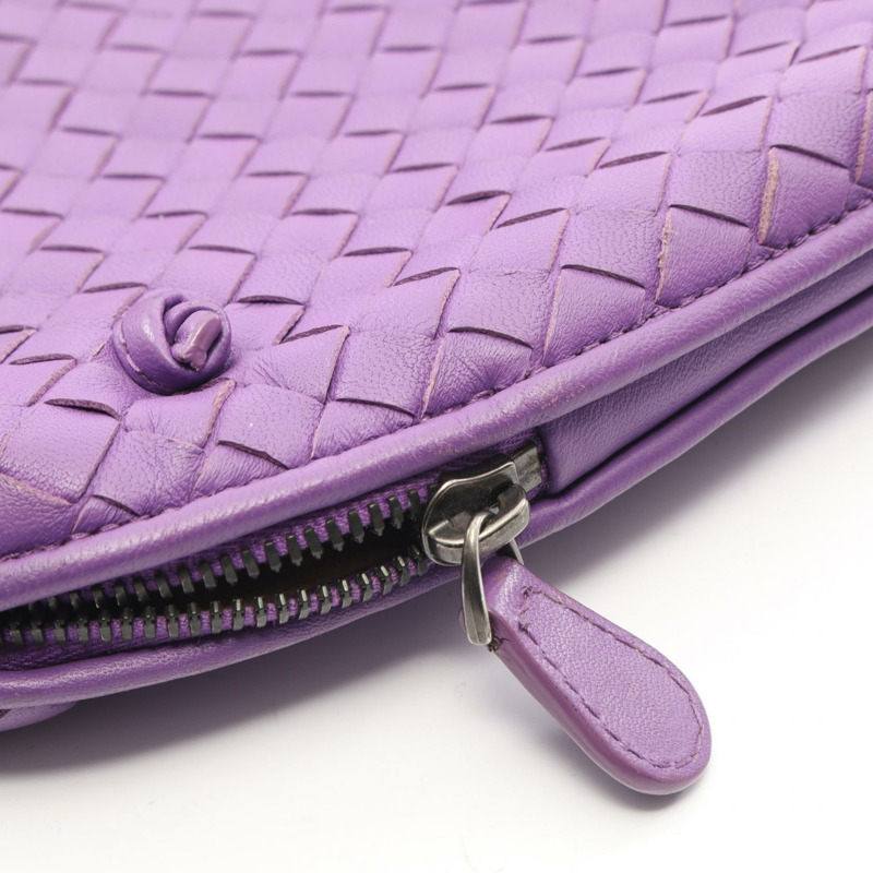 BOTTEGA VENETA Nodini Intrecciato 肩斜背包 皮革 紫色 二手-8