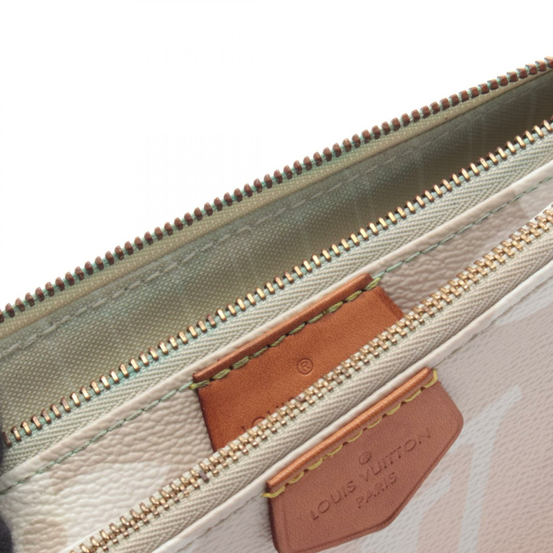 路易威登 Multi Pochette Accessoires 單肩包 M57634 Monogram / Giant PVC 塗層帆布皮革 粉色 米色 白色-5