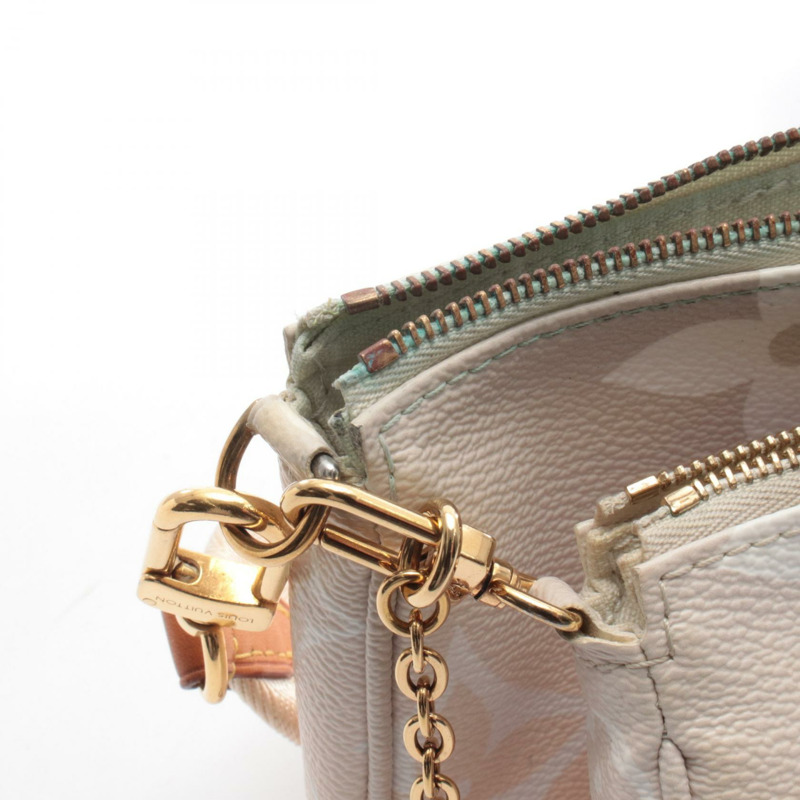 路易威登 Multi Pochette Accessoires 單肩包 M57634 Monogram / Giant PVC 塗層帆布皮革 粉色 米色 白色-7