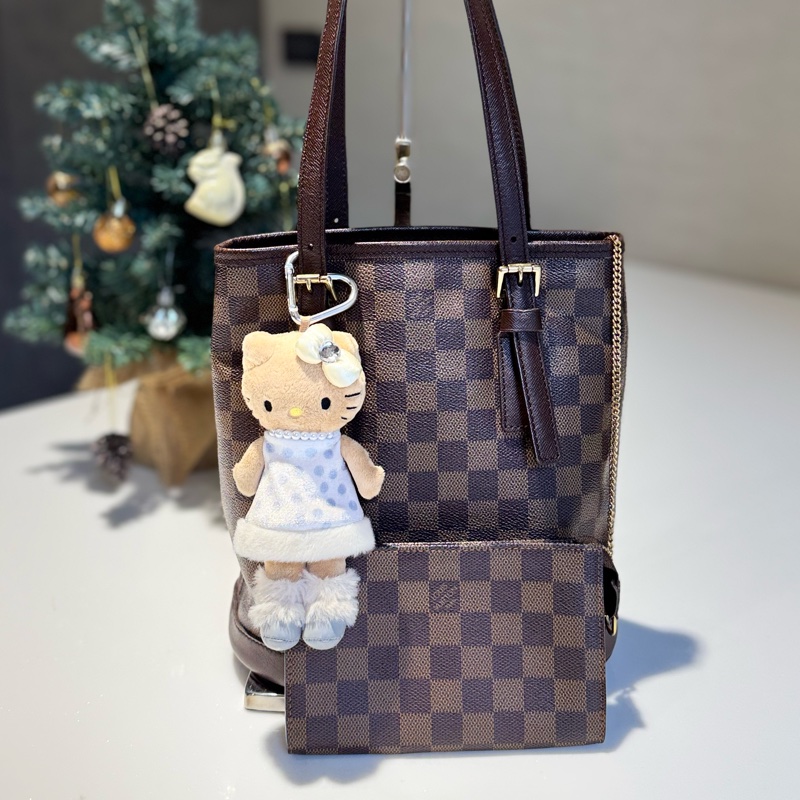 LV棋盤格子母包-1