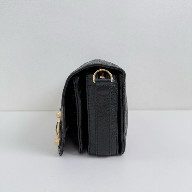 Balenciaga/巴黎世家 羊皮 黑色斜挎包-4