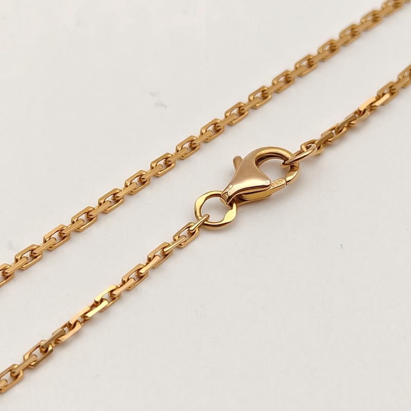 CARTIER LOVE18K金半鑽雙環項鏈18K黃金項鏈-3