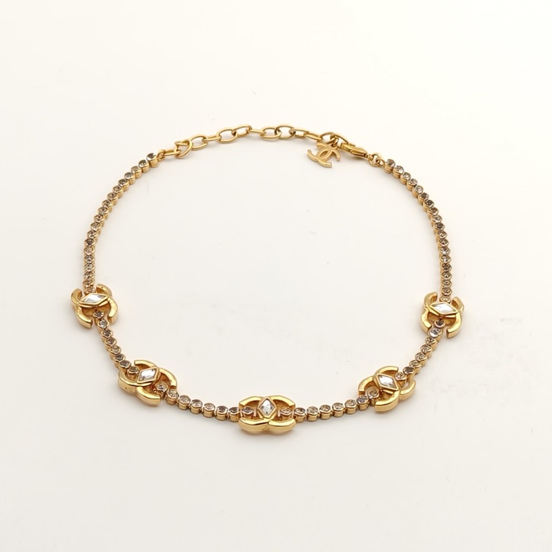 CHANEL 合金23Cjennie同款雙C滿鑽項鏈-1