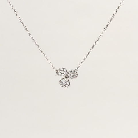 TIFFANY&CO 鑽石pt950Paperflowers花韻系列花朵項鏈