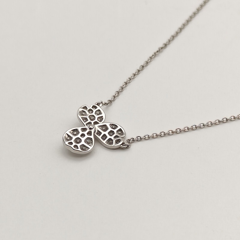 TIFFANY&CO 鑽石pt950Paperflowers花韻系列花朵項鏈-2