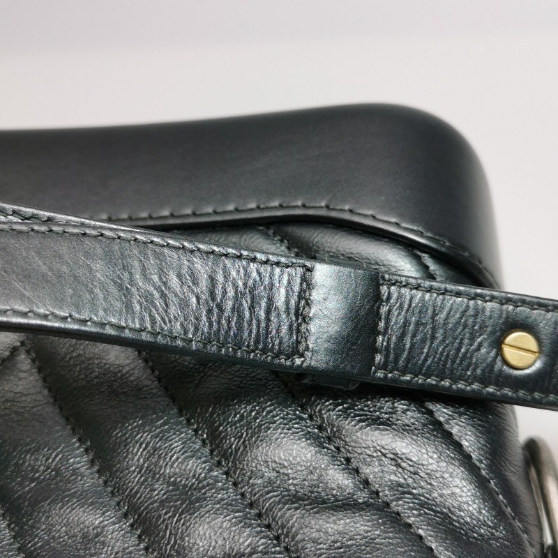 Chanel Gabrielle流浪包小號油蠟皮V紋絎縫雙鏈設計單肩包斜挎包-20