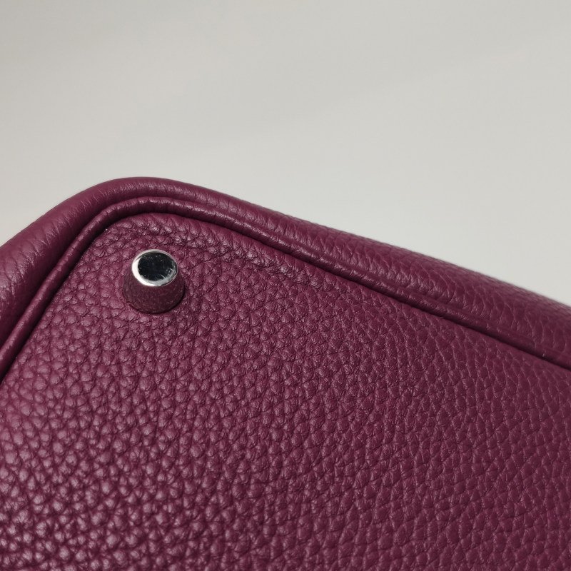 Hermes Picotin菜籃包18手提包Clemence(TC)牛皮銀扣P9海葵紫-17