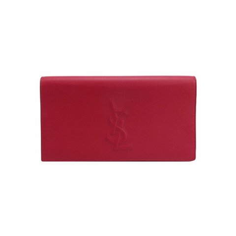 Saint Laurent 牛皮純色字母Logo手拿包