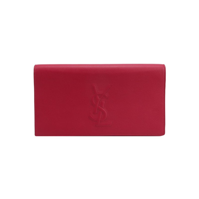 Saint Laurent 牛皮純色字母Logo手拿包-0