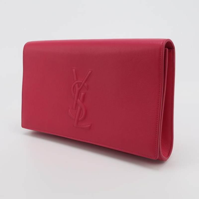 Saint Laurent 牛皮純色字母Logo手拿包-1