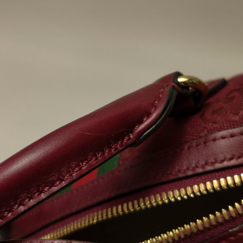 Gucci Ophidia迷你牛皮帆布條紋雙G斜背包單肩包-9