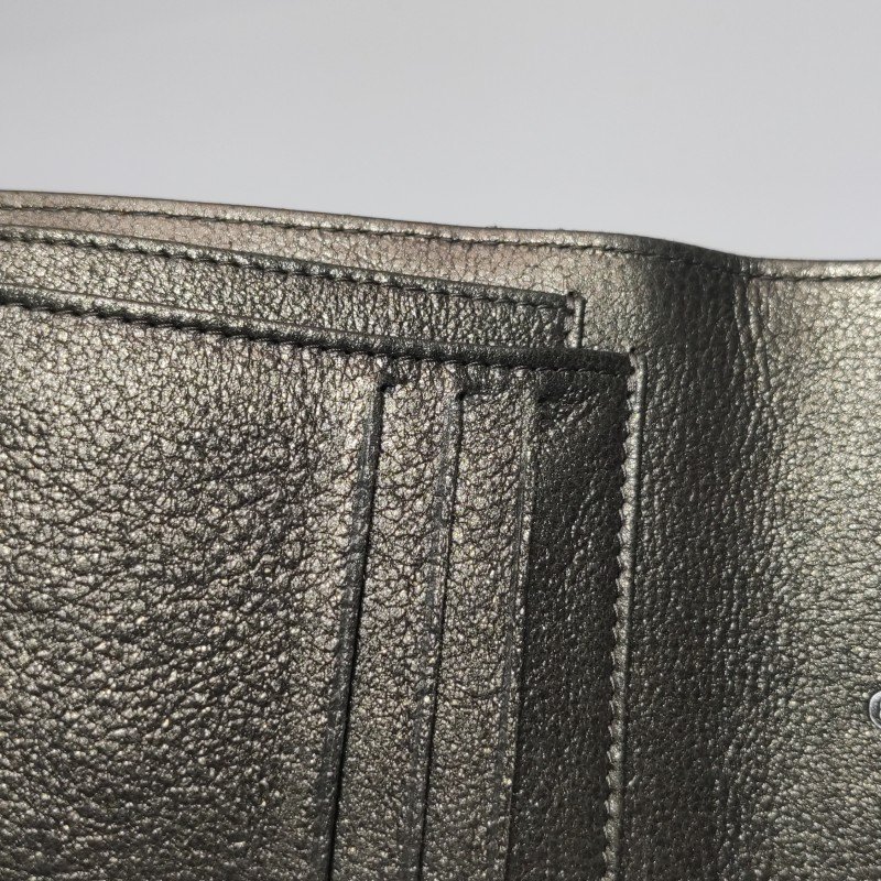 Chanel磨砂皮純色山茶花印花雙Clogo皮夾-8