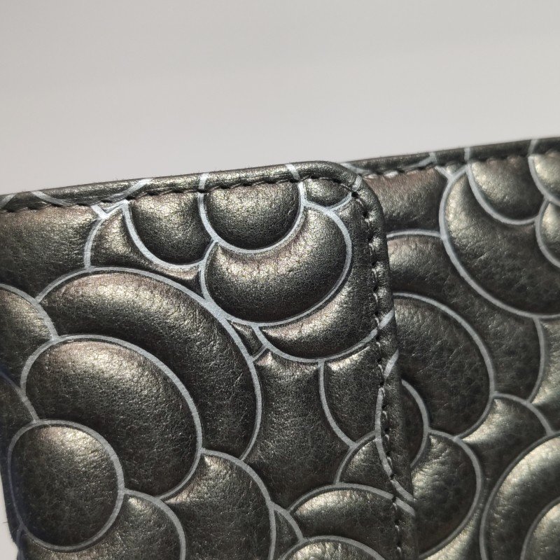 Chanel磨砂皮純色山茶花印花雙Clogo皮夾-13