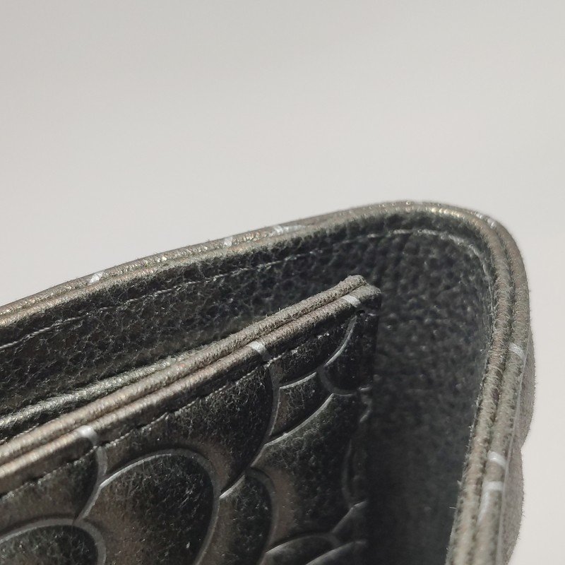 Chanel磨砂皮純色山茶花印花雙Clogo皮夾-15