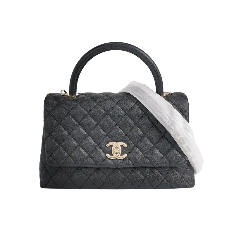 Chanel Coco Handle大號牛皮菱格絎縫優雅手柄 斜背包單肩包-0