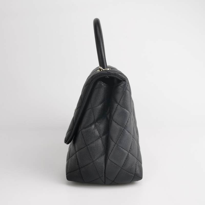 Chanel Coco Handle大號牛皮菱格絎縫優雅手柄 斜背包單肩包-2