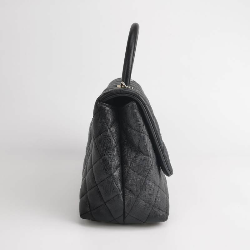 Chanel Coco Handle大號牛皮菱格絎縫優雅手柄 斜背包單肩包-3