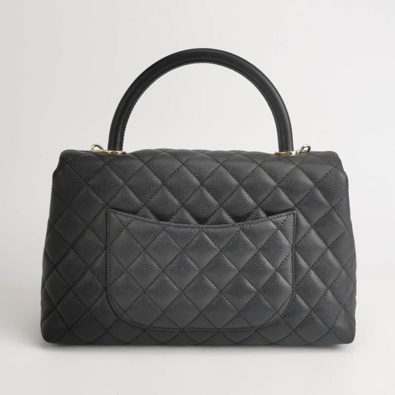 Chanel Coco Handle大號牛皮菱格絎縫優雅手柄 斜背包單肩包-4